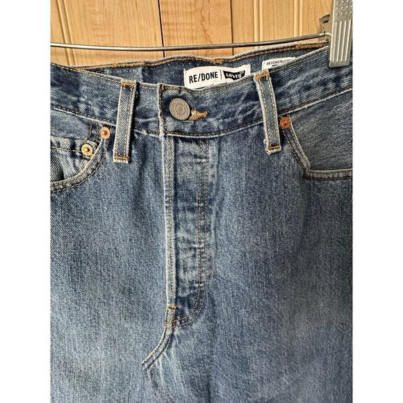 RE/DONE Levi's Denim Front Slit Maxi Skirt in Indigo Size 25 NWT $295 - Picture 4 of 11